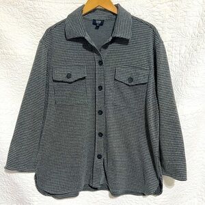 JONES NEW YORK Oversized Shacket Plaid Button Up, Size Large-#244